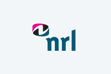 NRL logo with teal lettering and abstract symbol above on a light background.