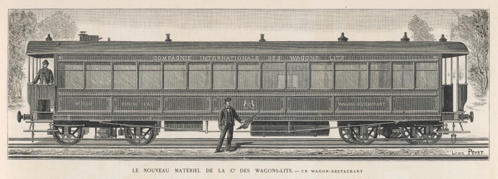 Detailed illustration of a long passenger rail carriage with windows, doors and undercarriage components visible.